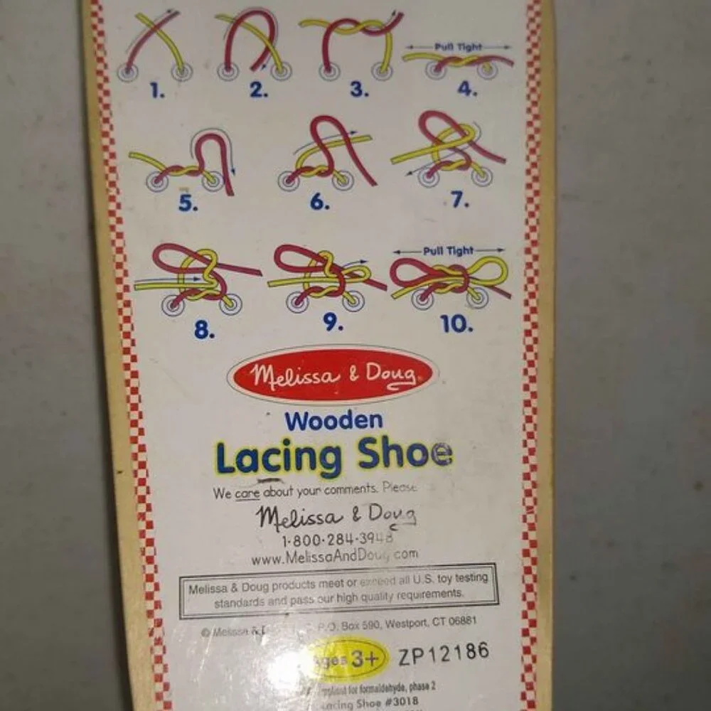 Melissa & Doug Deluxe Wood Lacing Sneaker Used
